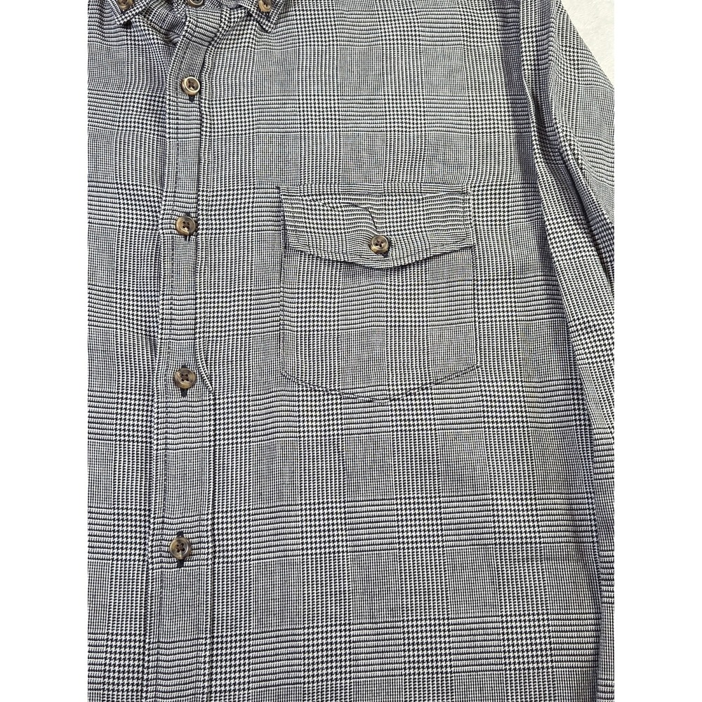 J.Crew Brushed Twill Glen Plaid Button Down Shirt Mens Medium Gray Cotton - Picture 2 of 9
